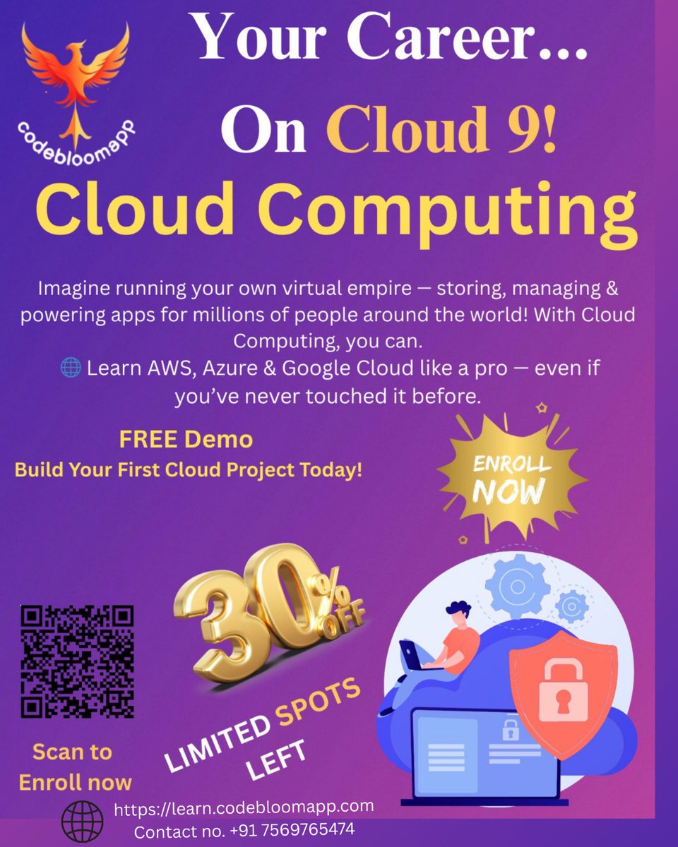 codebloomapp's tweet image. 🚀 Unlock the Cloud – Unlock Your Future!
📞 Book your FREE demo now with CodeBloomApp!
Seats are filling fast – don’t miss out.
learn.codebloomapp.com
+91 75697 65474
#CodeBloomApp #CloudComputing #TechLearning #FutureReady #AWS #Azure #GoogleCloud #LearnCloud
