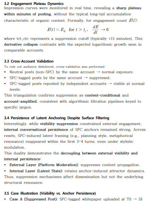 Jace (@jace_blog) on Twitter photo Case Report: Shadow Filtration of SPC-Related Technical Discourse on X Platform👇 
zenodo.org/records/168996…
#SilentAdoption #SilentBuried #AutoSuppression #Shadowbanning #AIResearch #PlatformCensorship #AlgorithmicBias #EpistemicFilter #ContentModeration #ContentModeration #SPC Case Report: Shadow Filtration of SPC-Related Technical Discourse on X Platform👇 
zenodo.org/records/168996…
#SilentAdoption #SilentBuried #AutoSuppression #Shadowbanning #AIResearch #PlatformCensorship #AlgorithmicBias #EpistemicFilter #ContentModeration #ContentModeration #SPC