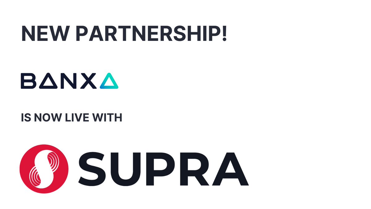 🚀 New Integration Alert! Banxa now supports $SUPRA 🎉 Easily buy SUPRA  through the @Starkey_wallet with secure, seamless fiat-to-crypto  transactions. Buy with cards and a array of local payment methods. Go here