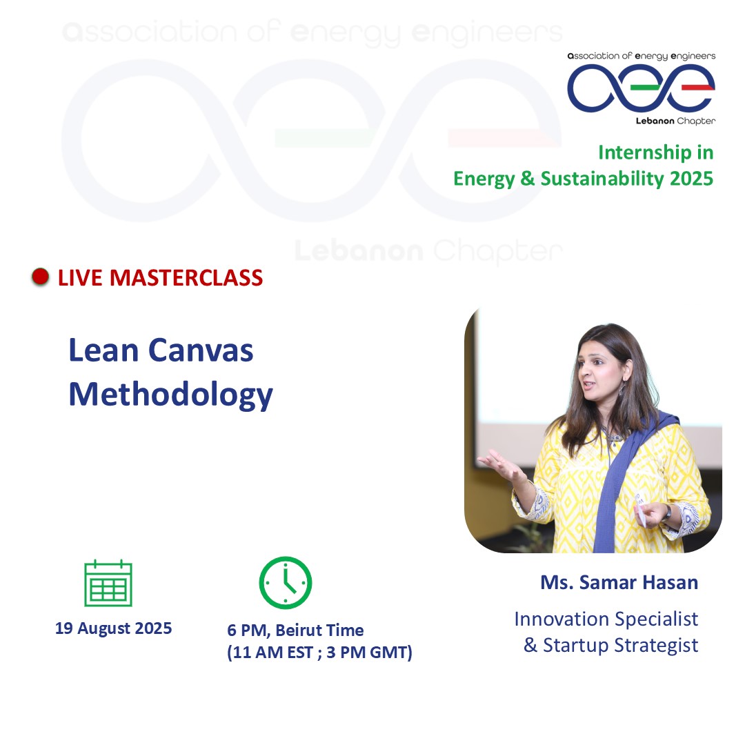 AssociationofE9's tweet photo. 🌟 Masterclass Announcement – AEE Internship 2025 🌟

Masterclass Topic: Lean Canvas Methodology
📅 Date: August 19, 2025  
🕕 Time: 6:00 PM Beirut Time | 11:00 AM EST | 3:00 PM GMT https://t.co/t6U4bnOM6N