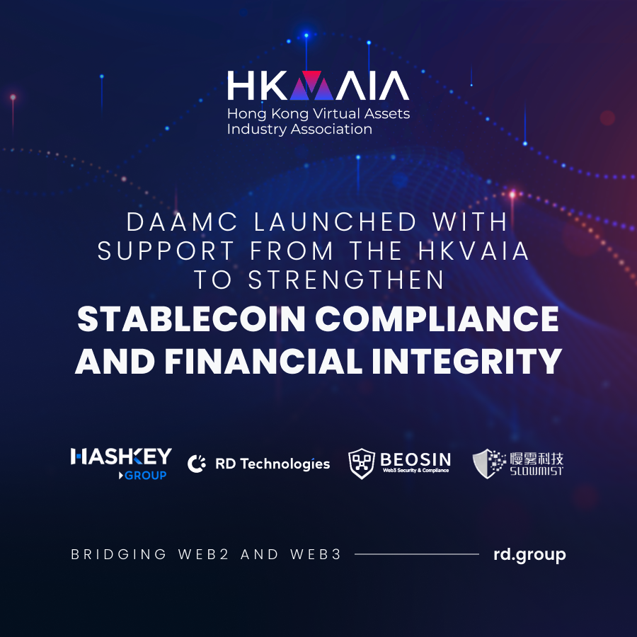 RD Technologies (@rd_technologies) on Twitter photo Weโre proud to co-found the Digital Asset Anti-Money Laundering Council (DAAMC) with <a href="/HashKeyGroup/">HashKey Group</a> , <a href="/Beosin_com/">Beosin ๐ก Web3 Security & Compliance</a> & <a href="/SlowMist_Team/">SlowMist</a> under HKVAIAโs support.
As a founding member, RD InnoTech is driving stablecoin compliance & financial integrity in Hong Kong. ๐๐ก
#Stablecoin Weโre proud to co-found the Digital Asset Anti-Money Laundering Council (DAAMC) with <a href="/HashKeyGroup/">HashKey Group</a> , <a href="/Beosin_com/">Beosin ๐ก Web3 Security & Compliance</a> & <a href="/SlowMist_Team/">SlowMist</a> under HKVAIAโs support.
As a founding member, RD InnoTech is driving stablecoin compliance & financial integrity in Hong Kong. ๐๐ก
#Stablecoin
