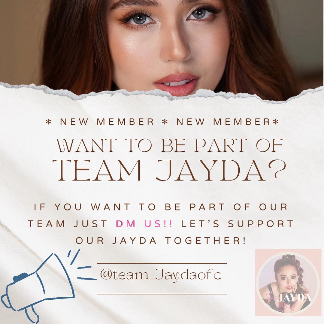 Team_JaydaOFC's tweet photo. Letโs support Jayda together as one team Feel free to DM US! ๐ค๐ฉท
GDM on IG
GDM on Twitter
#Jayda #JaydaAvanzado #teamjayda
@jaydaavanzado https://t.co/m4nCh4yIQD