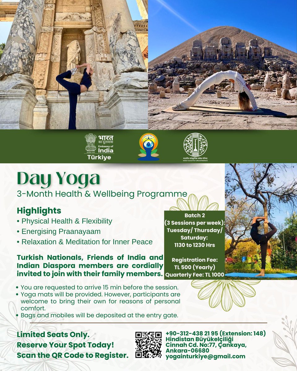 DplmtcObserver's tweet photo. THE INDIAN EMBASSY IS LAUNCHING A YOGA EVENT FOR EVERYONE
Following the success of three 4-Week Health and Well-being Programmes:- Yoga for Diplomats, Yoga for All and Yoga for Mothers &amp; Kids https://t.co/ToyDLtpFbs