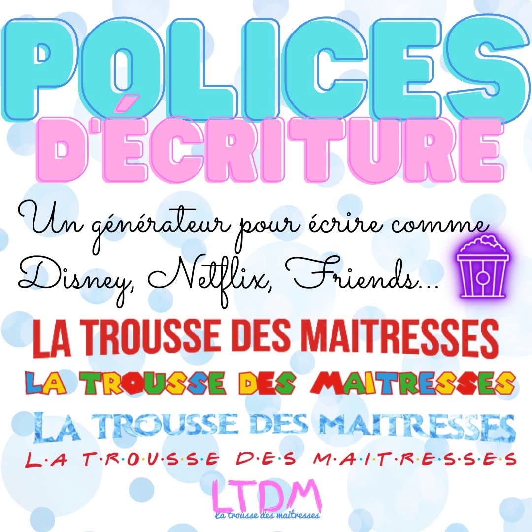 La trousse des maitresses 🐦 (@troussemaitress) on Twitter photo #UnJourUneIdée : De beaux titres avec un générateur de police d'écriture latroussedesmaitresses.eklablog.com/generer-des-po… pour décorer vos publications perso des vacances ou pour préparer vos documents de classe ! Un large choix pour "copier" vos modèles préférés :)
#TeamPE #TeamC1 #TeamC2 #TeamC3 #UnJourUneIdée : De beaux titres avec un générateur de police d'écriture latroussedesmaitresses.eklablog.com/generer-des-po… pour décorer vos publications perso des vacances ou pour préparer vos documents de classe ! Un large choix pour "copier" vos modèles préférés :)
#TeamPE #TeamC1 #TeamC2 #TeamC3