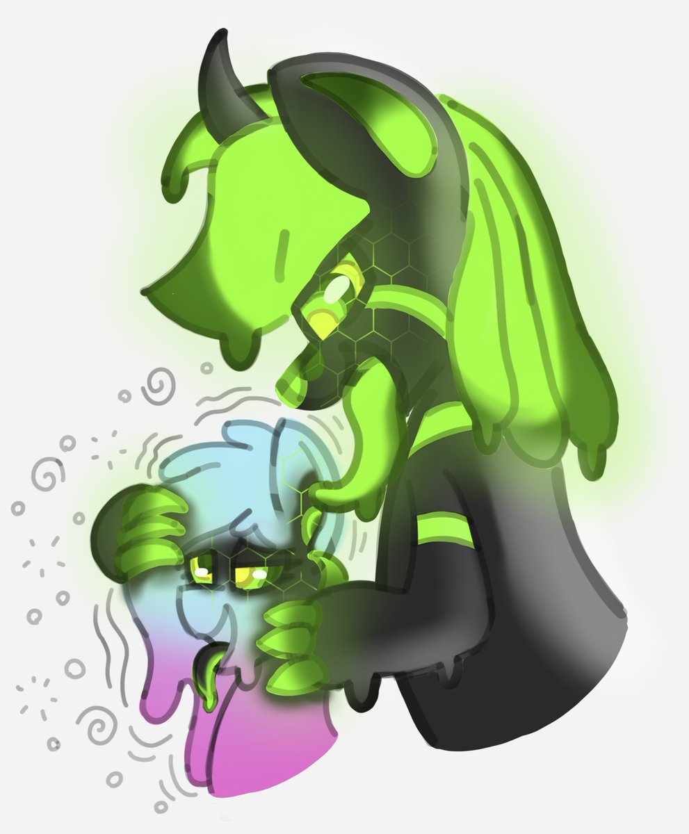 Starbounce07's tweet photo. an older art trade with @DrHypnoSwirl!

i hope she'll be able to wash that goop outta her brain, looks like it's going /deep/

#mlp #hypnosis #mind_control #slime https://t.co/shu9hv1KYi