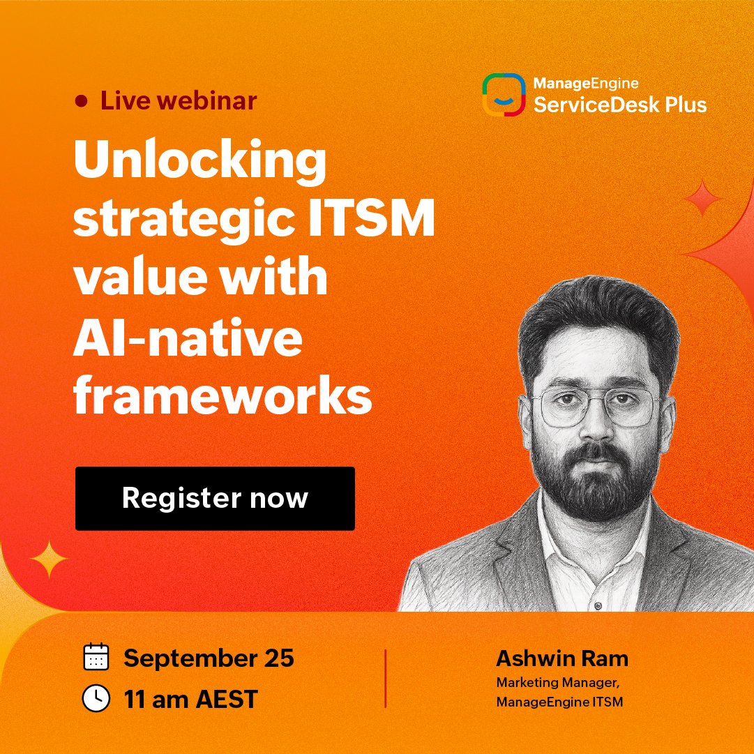 Efficiency used to mean faster ticket resolution. Today, it means anticipating problems, adapting workflows to real-time needs, and delivering strategic value at scale. See how new-age AI can help meet modern ITSM productivity shifts in this webinar. 

🔗 mnge.it/ANZwebx