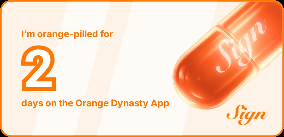 I've been Orange-Pilled and Seeing Signs for 2 days 👀🧡🐉.Join the app and be a better version of yourself!
orange.sign.global/app?user=IHQ6Q…