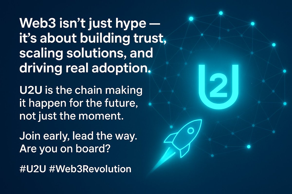 Mannaofficall's tweet image. Web3 isn’t just hype — it’s about building trust, scaling solutions, and driving real adoption. U2U is the chain making it happen for the future, not just the moment.

Join early, lead the way. Are you on board? 🚀
#U2U #Web3Revolution