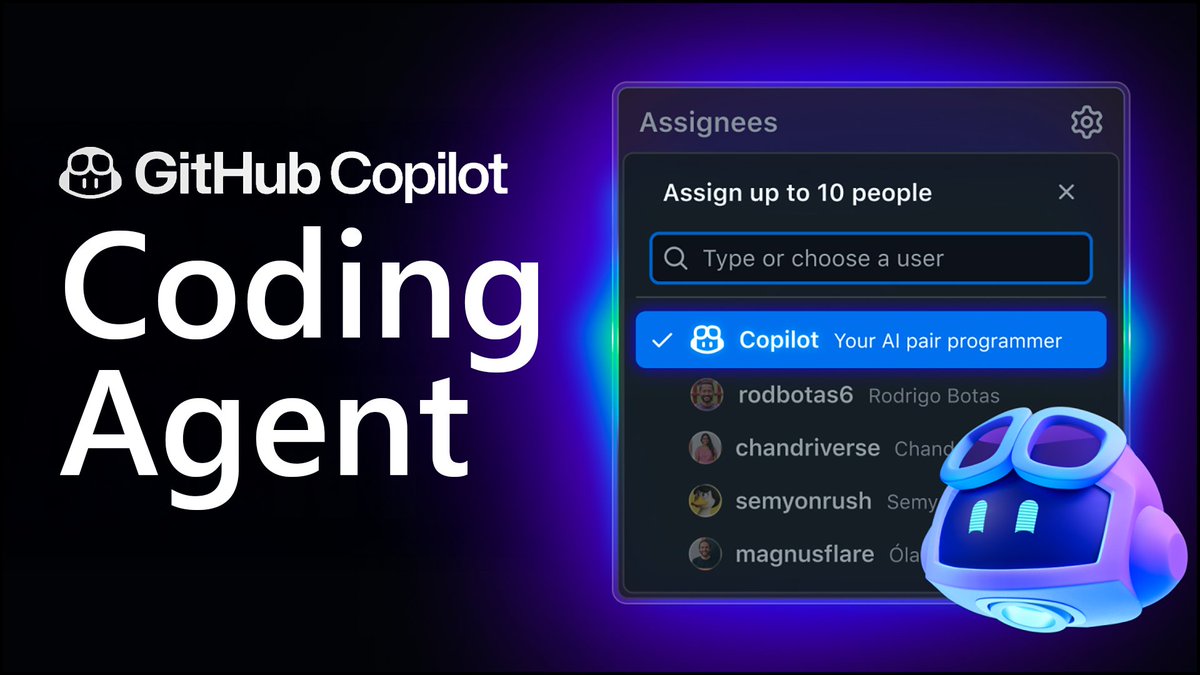 Microsoft Developer (@msdevindia) on Twitter photo Meet the new coding agent for GitHub Copilot! Just assign a task or issue, and Copilot gets to work—running in the background and pushing commits to a draft PR as it goes: msft.it/6015spXGJ Meet the new coding agent for GitHub Copilot! Just assign a task or issue, and Copilot gets to work—running in the background and pushing commits to a draft PR as it goes: msft.it/6015spXGJ