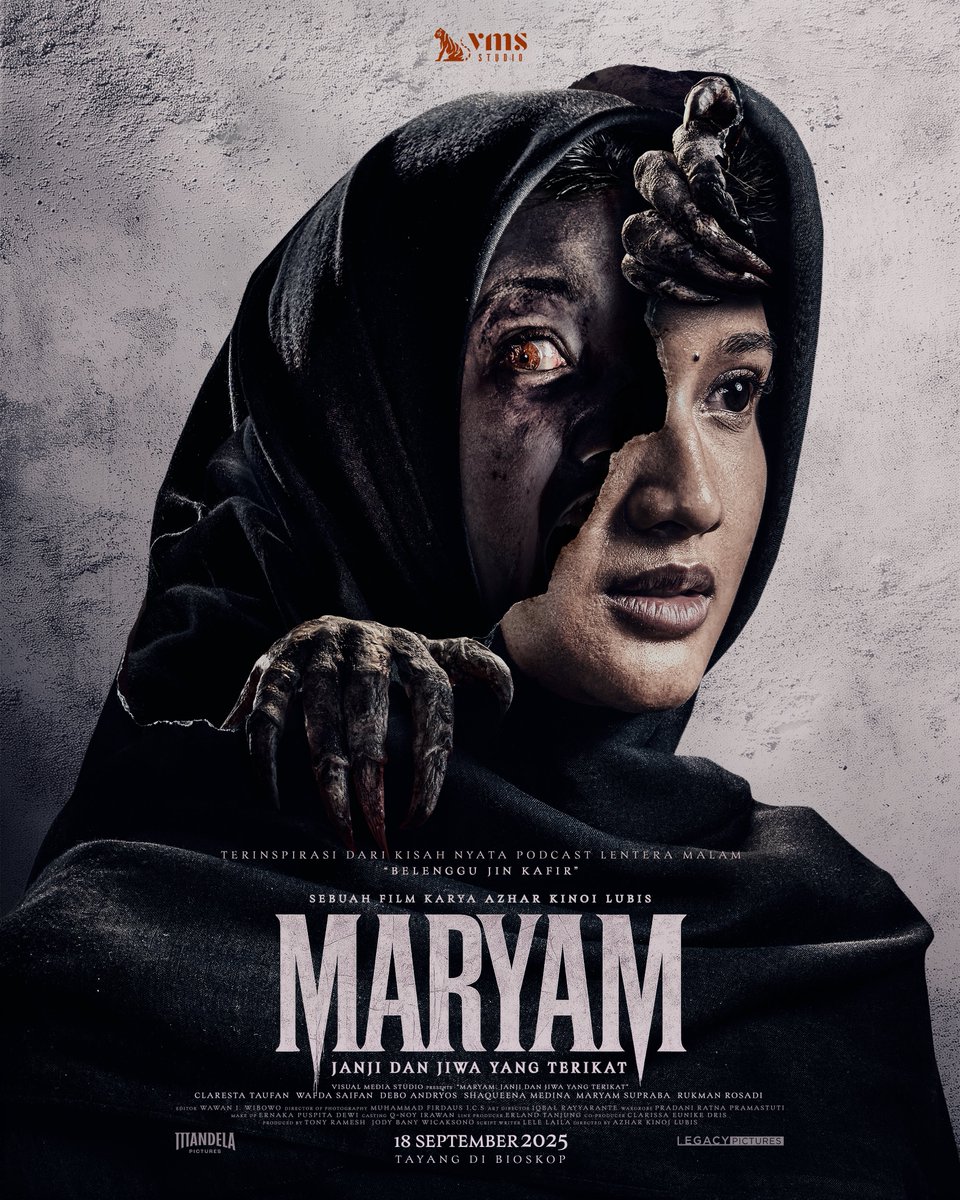 Surat misterius, teror tanpa henti, dan janji kelam yang ikat jiwa Maryam. Masih hidup, atau sudah jadi milik sosok itu selamanya?
Terinspirasi dari podcast Lentera Malam 

MARYAM: Janji &amp; Jiwa Yang Terikat tayang 18 September 2025 di Cinema XXI

#LebihASIK #NontonASIKdiXXI