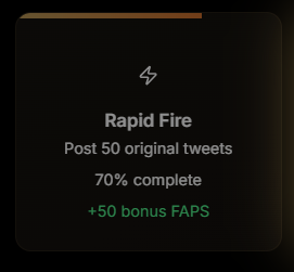 Cottymeta's tweet photo. 70% ✅
Rapid Fire grind with @FractionAI_xyz 🔥
Almost there… Consistency pays off.
Who’s still in the race? 🏁
Drop your % and I will followback the highest 👇
#FractionFi #DeFi #Crypto #CryptoNews https://t.co/izwauEnEFL