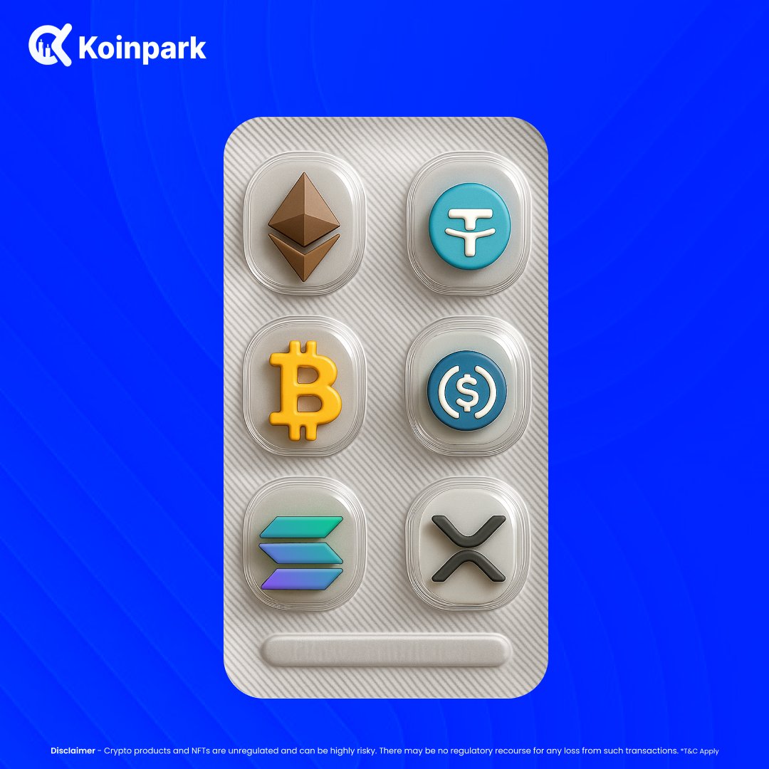KoinparkExc's tweet photo. If profits came in pill 💊 form, which one would you take first?

#ETH #BTC #SOL #USDC #XRP #USDT #cryptopill https://t.co/WiOyaEEER7