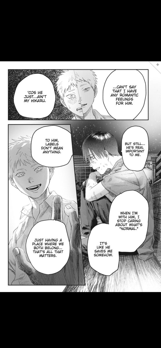 mellobuttsex's tweet photo. “to him, labels don’t mean anything. just having a place where we both belong..that’s all that matters”

“it’s like he saves me somehow.”

god where do i even begin to express how comforting this chapter is to the deepest parts of me. https://t.co/lrBM6JsK3s