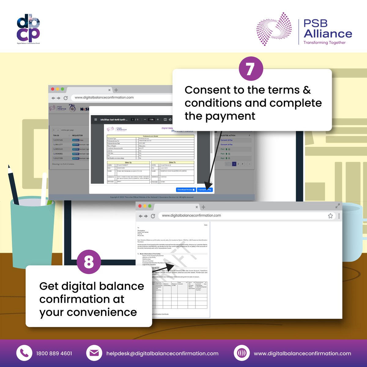 LtdPsb's tweet photo. Big news for auditors! ๐ #PSBAlliance just launched the Digital Balance Confirmation Portal (DBCP). Get ready for faster, more secure digital balance confirmations.
Swipe to see how DBCP simplifies your audit process! ๐
#DBCP #Auditors #Fintech #AuditTech #DigitalBanking https://t.co/KV6AGMJlFO