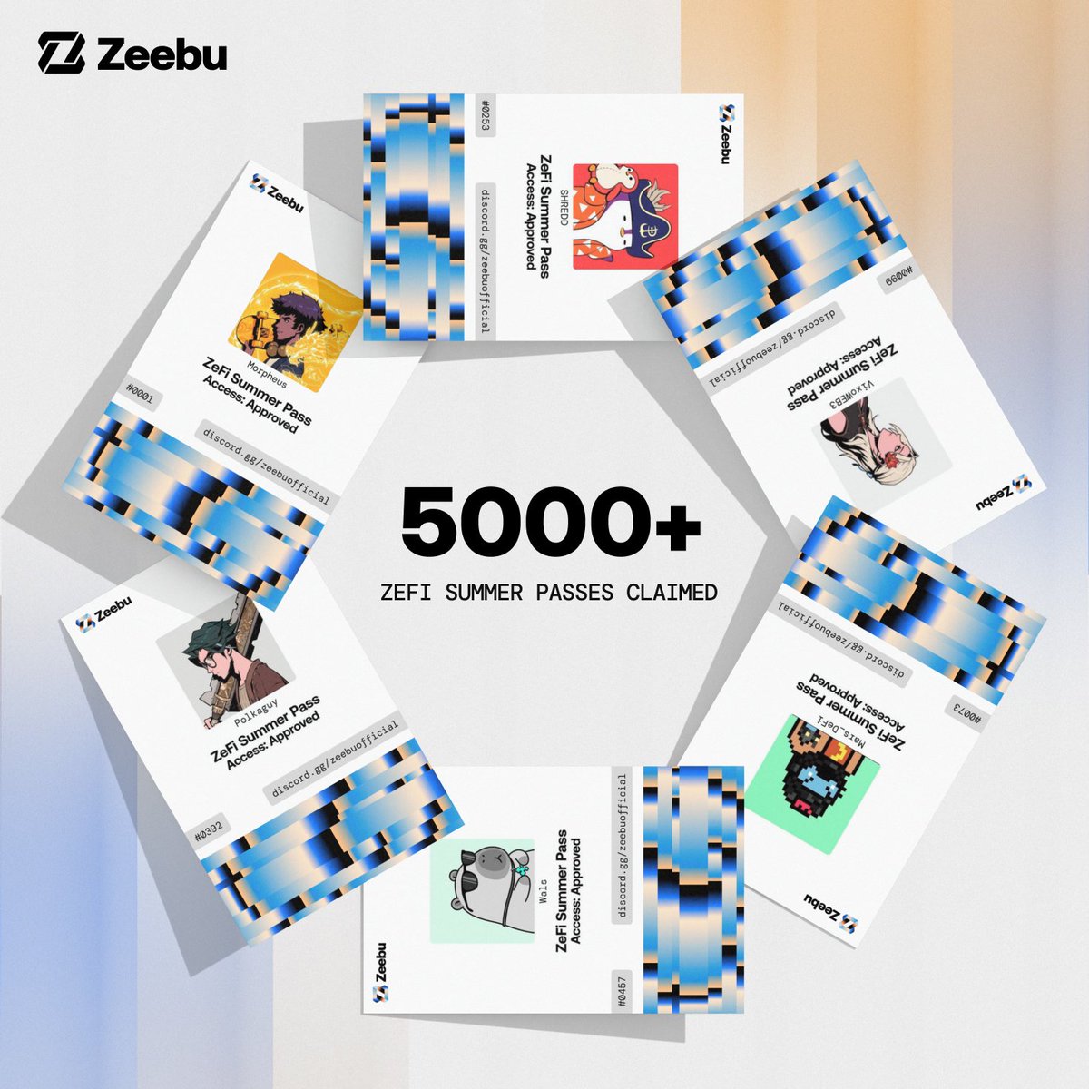 guess who finally claimed his zefi summer pass ??

web 3 did. God did 🙌 

over 6900 zeFi summer passes has been claimed already on <a href="/zeebuofficial/">Zeebu</a>

why do you need this pass ??

- exclusive events
- zeFi points and rewards
- usdc and $ZBU prize pools

claim yours: