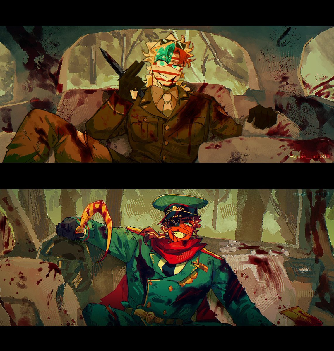 angie_art1213's tweet image. Reference to the movie "Deadpool &amp;amp; Wolverine"

#countryhumans
#countryhumansussr 
#countryhumansamerica