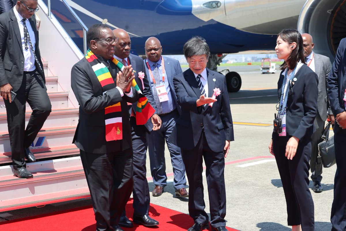President Emmerson Mnangagwa has arrived in Yokohama, Japan, for the 9th Tokyo International Conference on African Development (TICAD9). He is accompanied by the Minister of Foreign Affairs and International Trade, Professor Amon Murwira, the Minister of Finance, Economic and