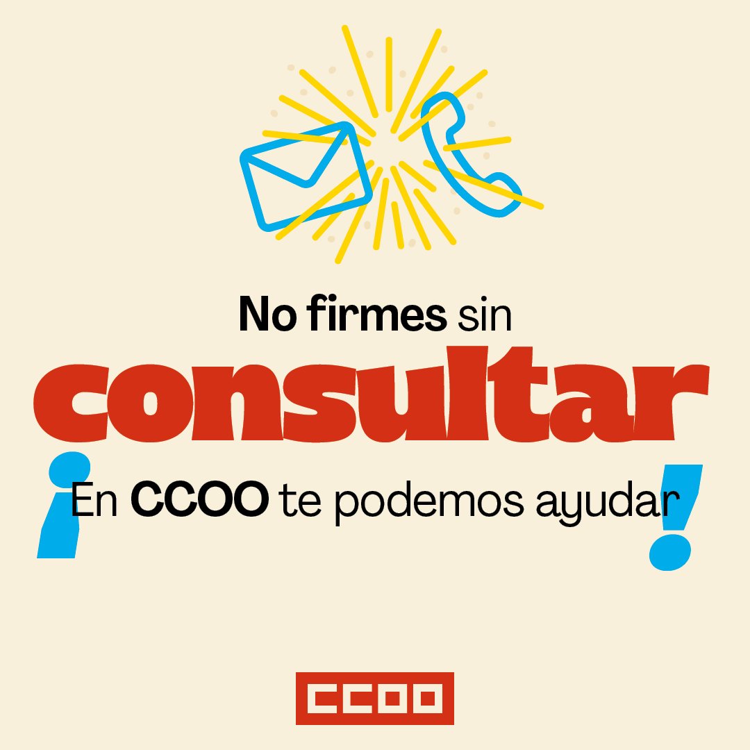 🕗 No te pueden cambiar el horario porque sí.

🗣️ Así que ya sabes, si te están haciendo ir antes, salir más tarde o cambiar turnos sin previo aviso....

✊¡Defiende tu jornada laboral con nosotr@s!