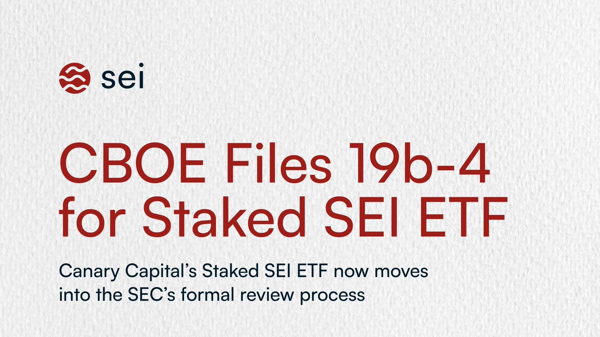 On top of that <a href="/SeiNetwork/">Sei</a> also filed the Canary Staked SEI ETF 19b-4 with the SEC 👌

Busy day yesterday for Sei.. can't say I'm surprised 😌

Regulated access to SEI is accelerating. ($/acc)
