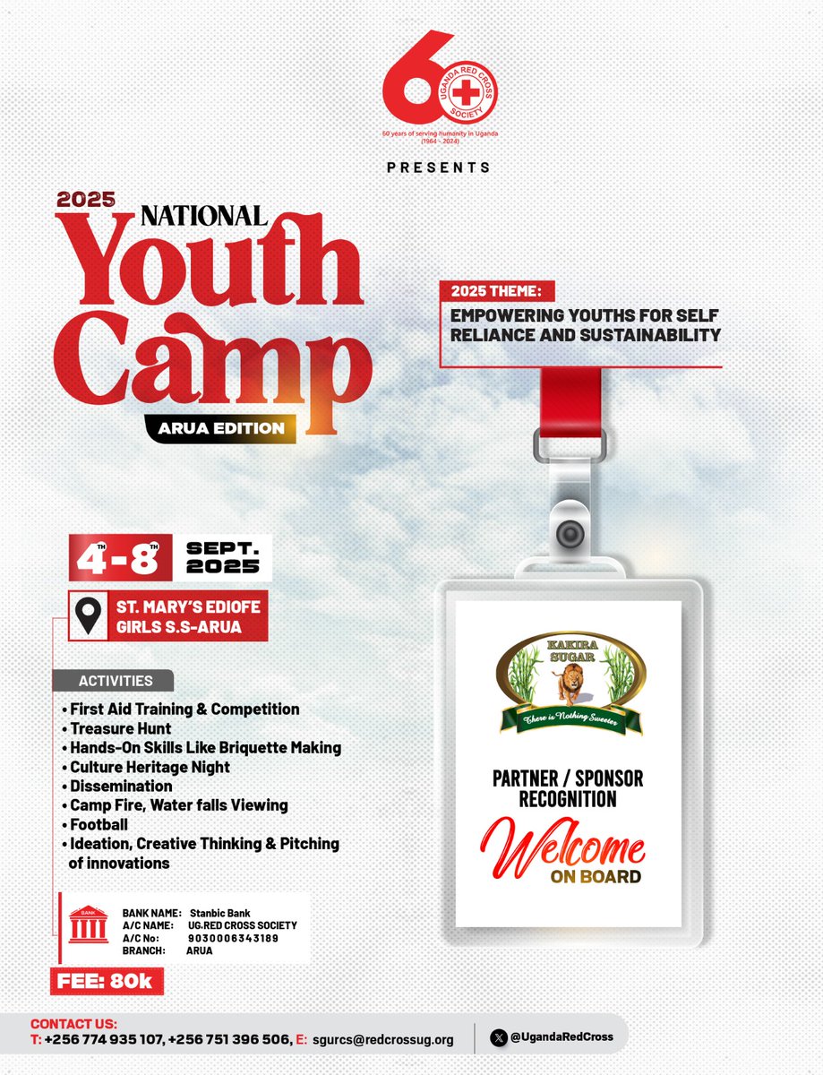 Thank you so much <a href="/Kakira_Sugar/">Kakira Sugar Ltd</a> 👏👏👏
You're most welcome 🤗 

<a href="/UgandaRedCross/">Uganda Red Cross Society</a> 
#URCSYouthCamp #YouthEmpowerment #Partnership
