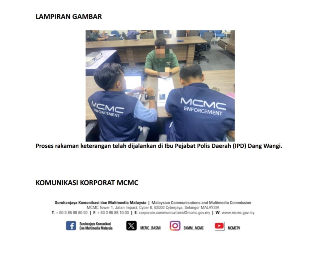 UDPATE KES ZARA QAIRINA

MCMC berjaya mengesan individu mengaku 'pakar patologi' yg mendakwa terbabit dlm post-mortem Allahyarham Zara.

KKM telah sahkan lelaki itu bukan pakar patologi.

Saspek kini disiasat bwh Akta Komunikasi, Akta Hasutan &amp; Kanun Keseksaan.