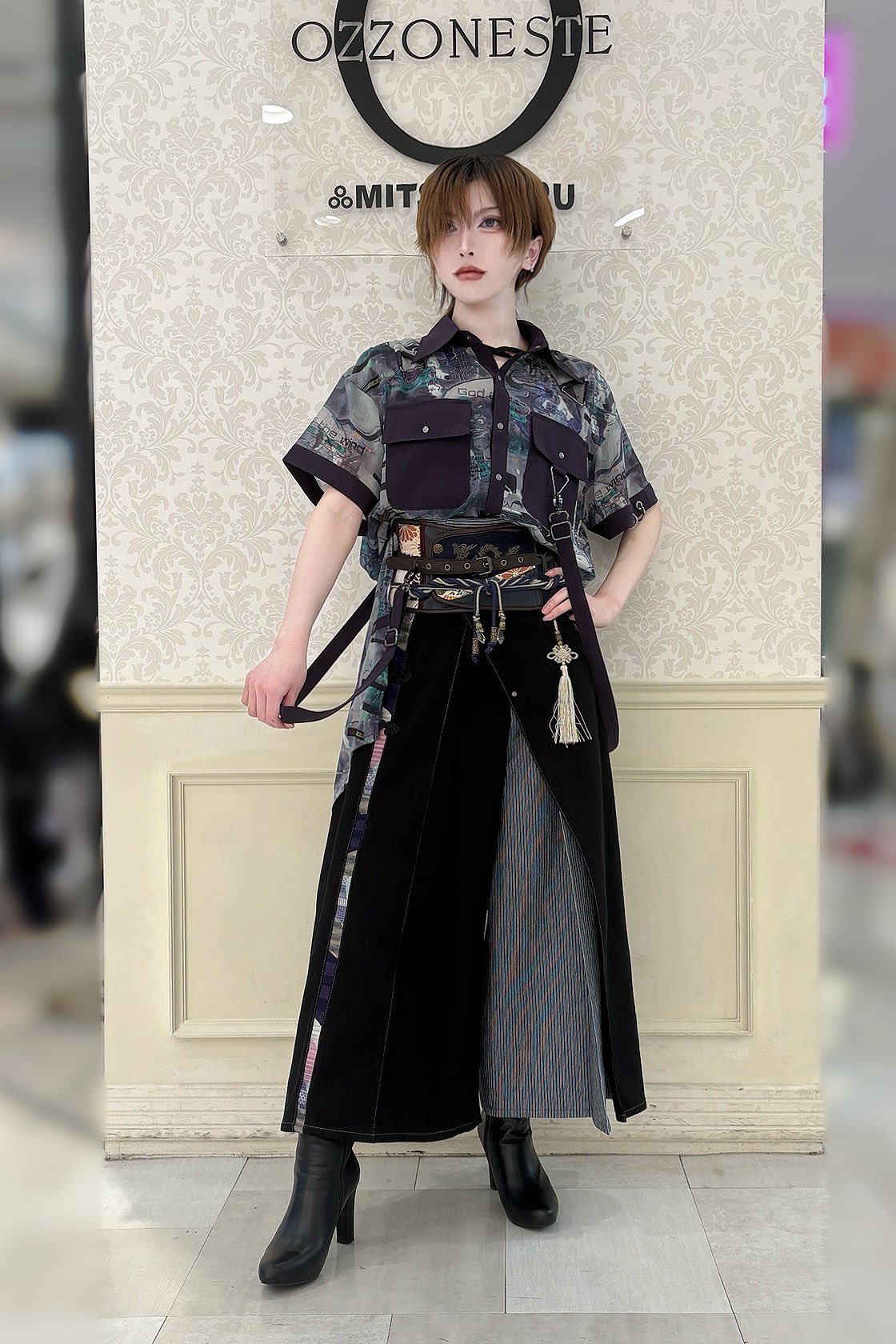 オッズオン　Desoro　悪鬼討伐洋袴　デニム　和風　ワイドパンツ　F 悪鬼討伐洋袴 3517701l | desoro works