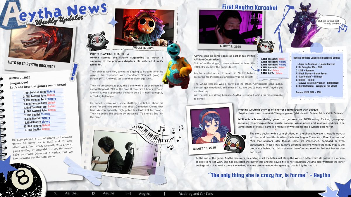 TheAeythBell's tweet photo. [1/3] Hewwo Aeythernals🎱🖤 📢

The very first Aeytha News Weekly Updates just rolled in!

Week 1, Issue 01: Aug 02 - Aug 10 2025 ⬇️ https://t.co/n0AWKGuZe3