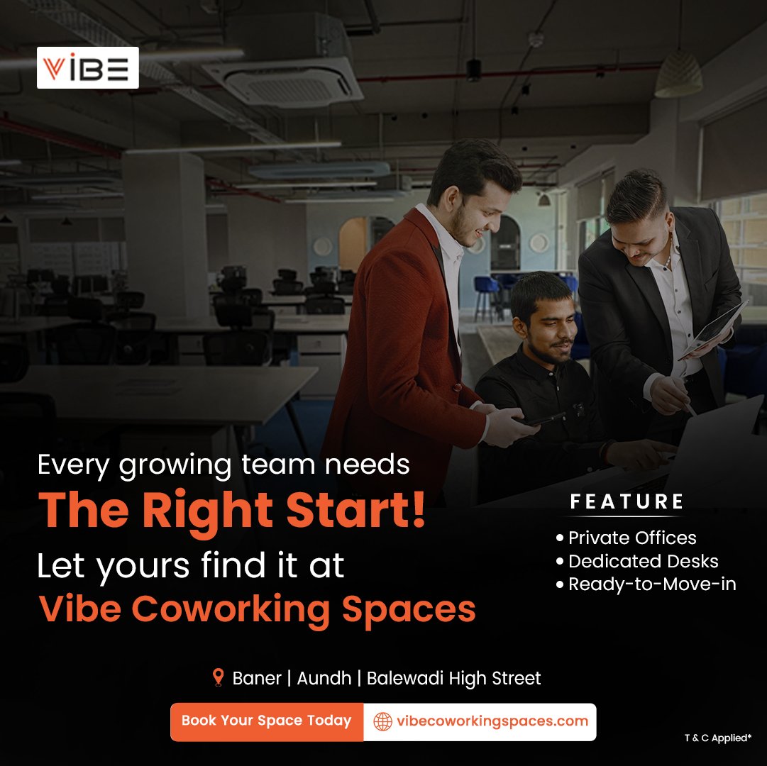 vibe_cowork's tweet photo. Set up your team in a workspace that fits your growth.
@vibe_cowork offers private offices & dedicated desks starting at ₹8,999 per seat per month.
Book your space today!
🌐 https://t.co/n29I1gKSQi
📞 +91 820 834 1339
#vibecoworkingspaces #managedoffice #officespace #workspace https://t.co/rvGIUl88o4