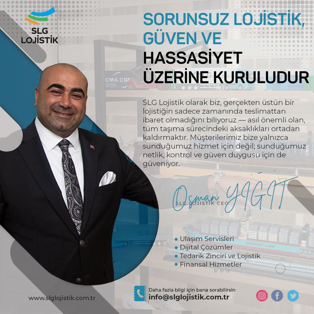 SlgLogistics's tweet photo. Sorunsuz Lojistik, Güven ve Hassasiyet Üzerine Kuruludur
-
Trouble-Free Logistics, Built on Reliability and Precision
.
#TrustedPartner #LogisticsInnovation #CEOGörüşleri #CEOInsights #OsmanYiğit #SLG
.
https://t.co/hKHCP94VcU / info@slglojistik.com.tr https://t.co/XXwCgba8jC