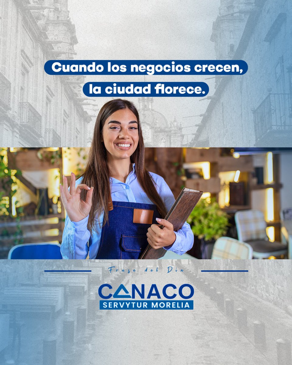 💼 Cada emprendimiento que avanza fortalece la economía y el bienestar de nuestra comunidad.
En CANACO SERVYTUR Morelia 💙 impulsamos a quienes hacen posible este crecimiento 🌱📈.

#FuerzaEmpresarial 💪 #MoreliaAvanza 🏙️ #CANACOMorelia 🤝
