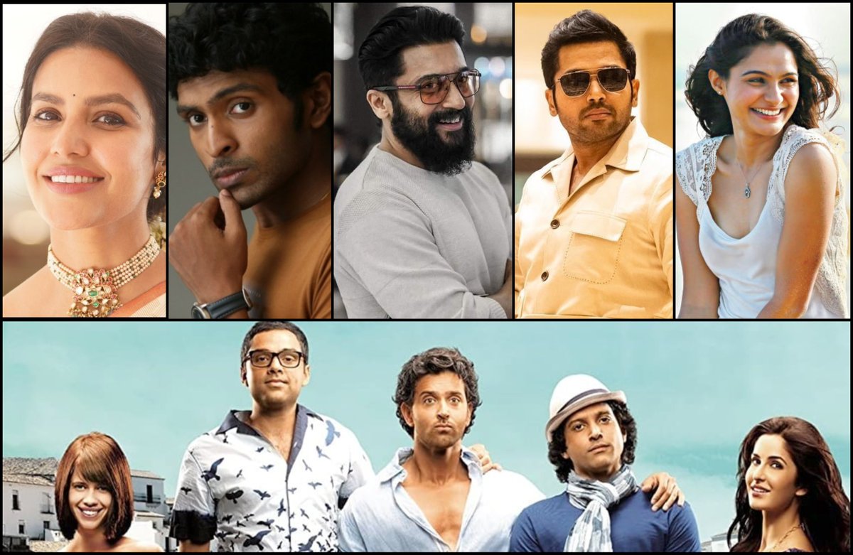 Avinash_R13's tweet photo. Can we have a Tamil version of #ZindagiNaMilegiDobara?

We could have #Suriya, #Karthi and #VikramPrabhu play the roles of Arjun, Imraan, and Kabir. 

#Andrea and #Priya stepping into the shoes of Laila and Natasha... 

Who would be your choices?

#CWHASeries #CWHA #JustWishing https://t.co/NfLFfNCt84