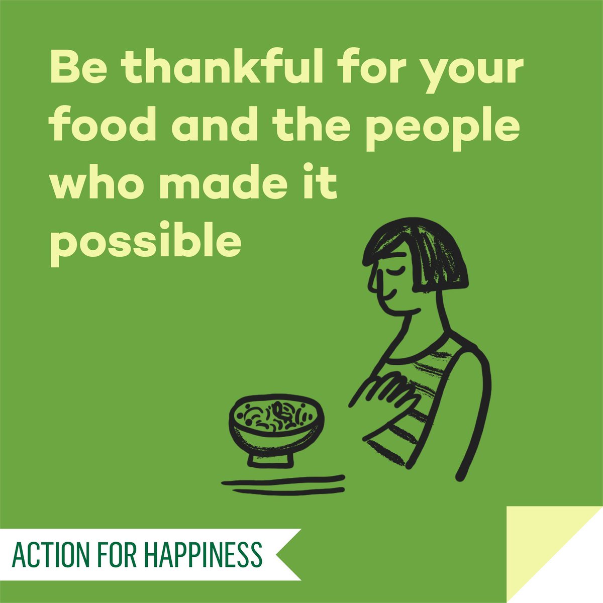Altruistic August - Day 19: Be thankful for your food and the people who made it possible actionforhappiness.org/altruistic-aug… #AltruisticAugust