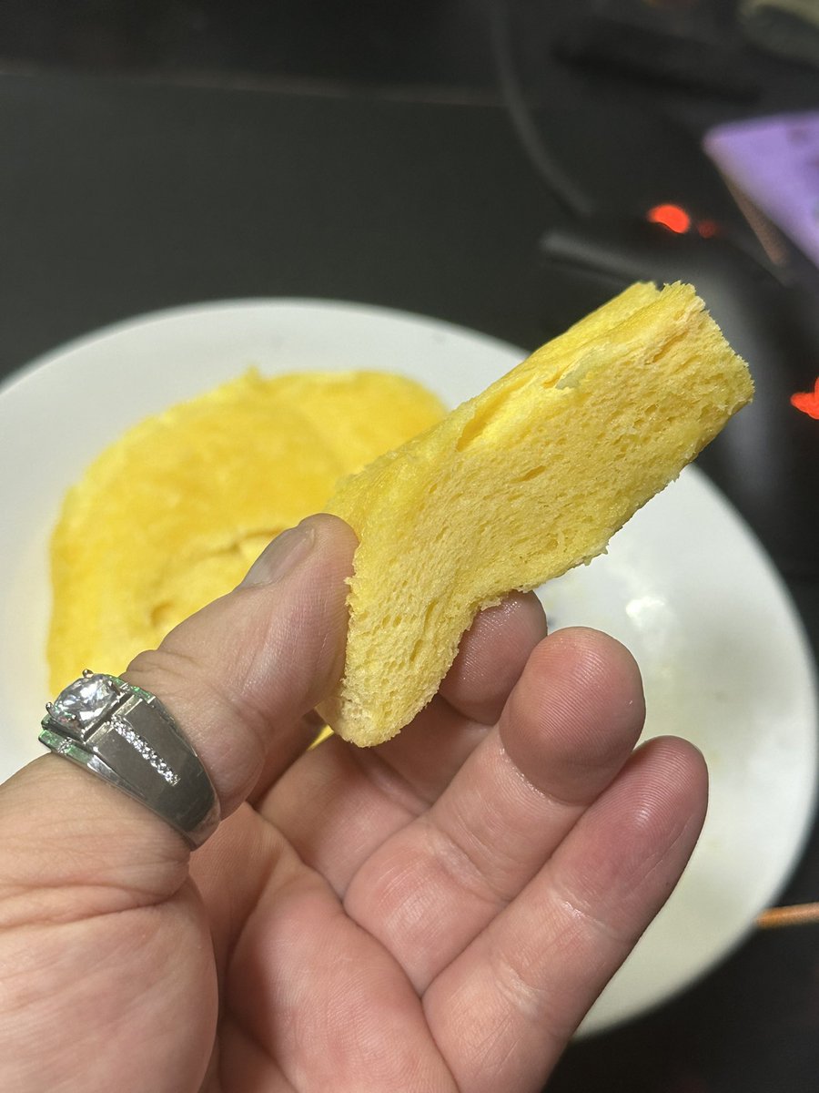 卵ケーキ　レンジで作ってみた　モッチモチ