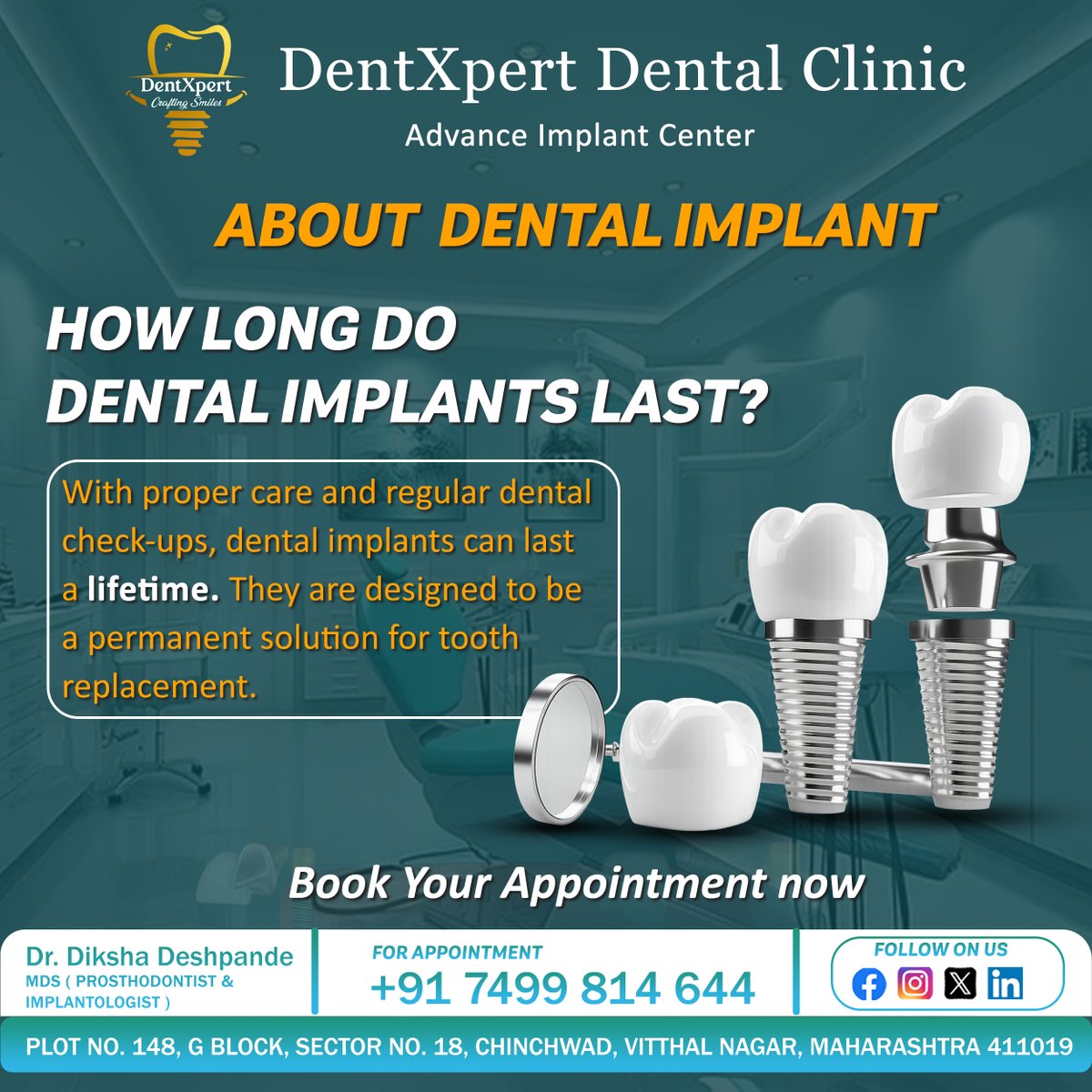 Dentxpert_'s tweet photo. 🦷 Dental Implants – With proper care &amp; check-ups, they can last a lifetime. A permanent solution for missing teeth.
📍 Book an appointment now!
contact :-+91 7499 814 644
our Social Media Handel
Instagram :- @dentxpertdentalclinic
facebook :- dentxpert
#dentalimplants #dentist https://t.co/35TMCm9UP0