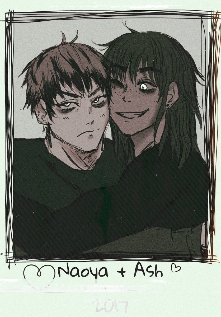 420sorcerer's tweet image. Happy (Late) Couple&apos;s Day. Naoya does love him, I promise.🖤💛

#naoash #yumetwt #ocxcc 

🎨@/deadformat_