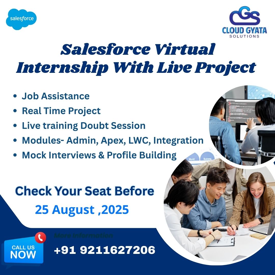 Cloud Gyata Solutions (@cloudgyata) on Twitter photo ๐ ๐๐ถ๐ฐ๐ธ๐๐๐ฎ๐ฟ๐ ๐๐ผ๐๐ฟ Salesforce ๐ฐ๐ฎ๐ฟ๐ฒ๐ฒ๐ฟ ๐๐ถ๐๐ต ๐ฎ ๐ฉ๐ถ๐ฟ๐๐๐ฎ๐น ๐๐ป๐๐ฒ๐ฟ๐ป๐๐ต๐ถ๐ฝ!
๐ Hands-on Live Project Training
๐ Modules: Admin, Apex, LWC, Integration
๐ Job Assistance + Mock Interviews ๐ ๐๐ถ๐ฐ๐ธ๐๐๐ฎ๐ฟ๐ ๐๐ผ๐๐ฟ Salesforce ๐ฐ๐ฎ๐ฟ๐ฒ๐ฒ๐ฟ ๐๐ถ๐๐ต ๐ฎ ๐ฉ๐ถ๐ฟ๐๐๐ฎ๐น ๐๐ป๐๐ฒ๐ฟ๐ป๐๐ต๐ถ๐ฝ!
๐ Hands-on Live Project Training
๐ Modules: Admin, Apex, LWC, Integration
๐ Job Assistance + Mock Interviews