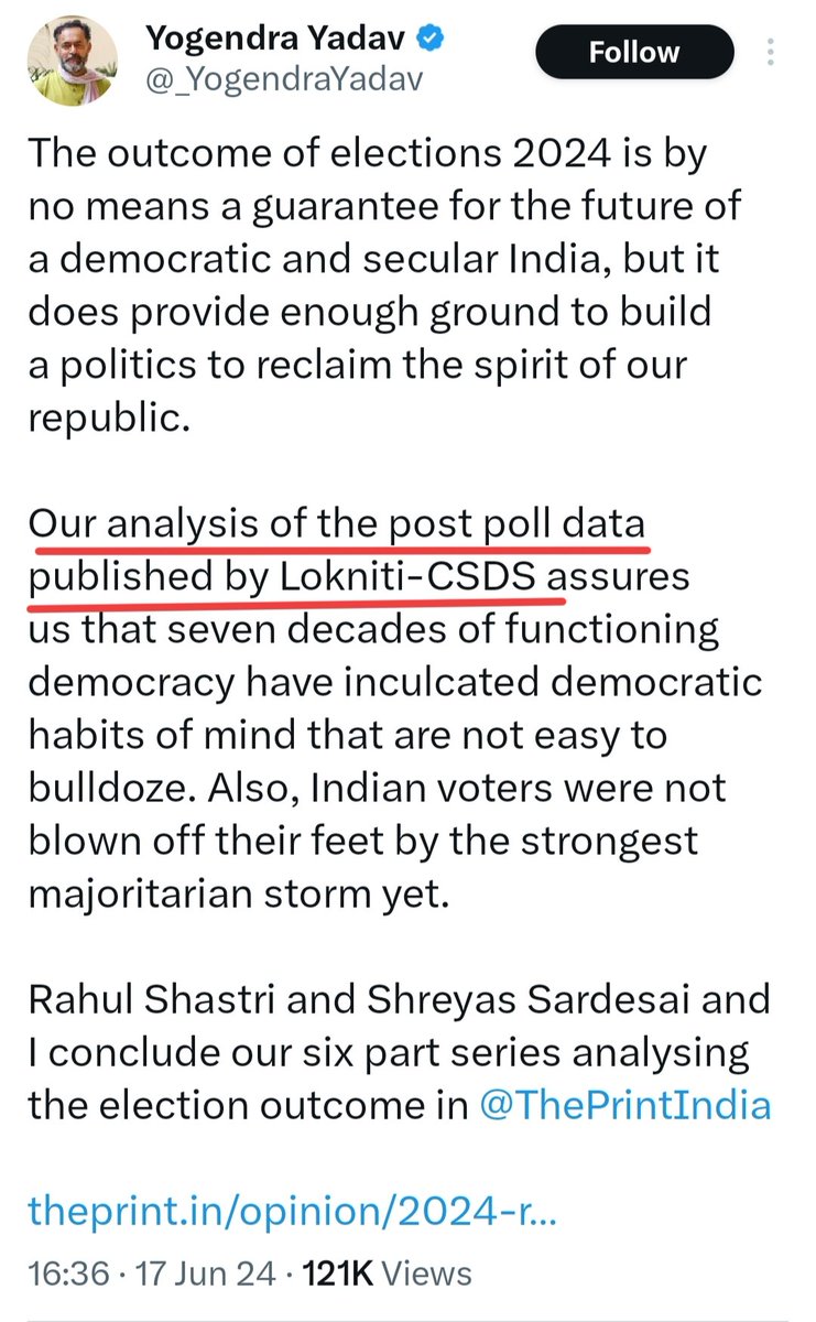 Suresh Nakhua 🇮🇳 (@sureshnakhua) on Twitter photo Alleged psephologist <a href="/sanjaycsds/">Sanjay Kumar</a> from <a href="/LoknitiCSDS/">Lokniti-CSDS</a> spreads Fake News about Voters addition in Maha to smear the reputation of <a href="/ECISVEEP/">Election Commission of India</a> after their press conference.
Saleem aka <a href="/_YogendraYadav/">Yogendra Yadav</a> aka Saleem was and is a wholesome part of CSDS and was used extensively to campaign Alleged psephologist <a href="/sanjaycsds/">Sanjay Kumar</a> from <a href="/LoknitiCSDS/">Lokniti-CSDS</a> spreads Fake News about Voters addition in Maha to smear the reputation of <a href="/ECISVEEP/">Election Commission of India</a> after their press conference.
Saleem aka <a href="/_YogendraYadav/">Yogendra Yadav</a> aka Saleem was and is a wholesome part of CSDS and was used extensively to campaign