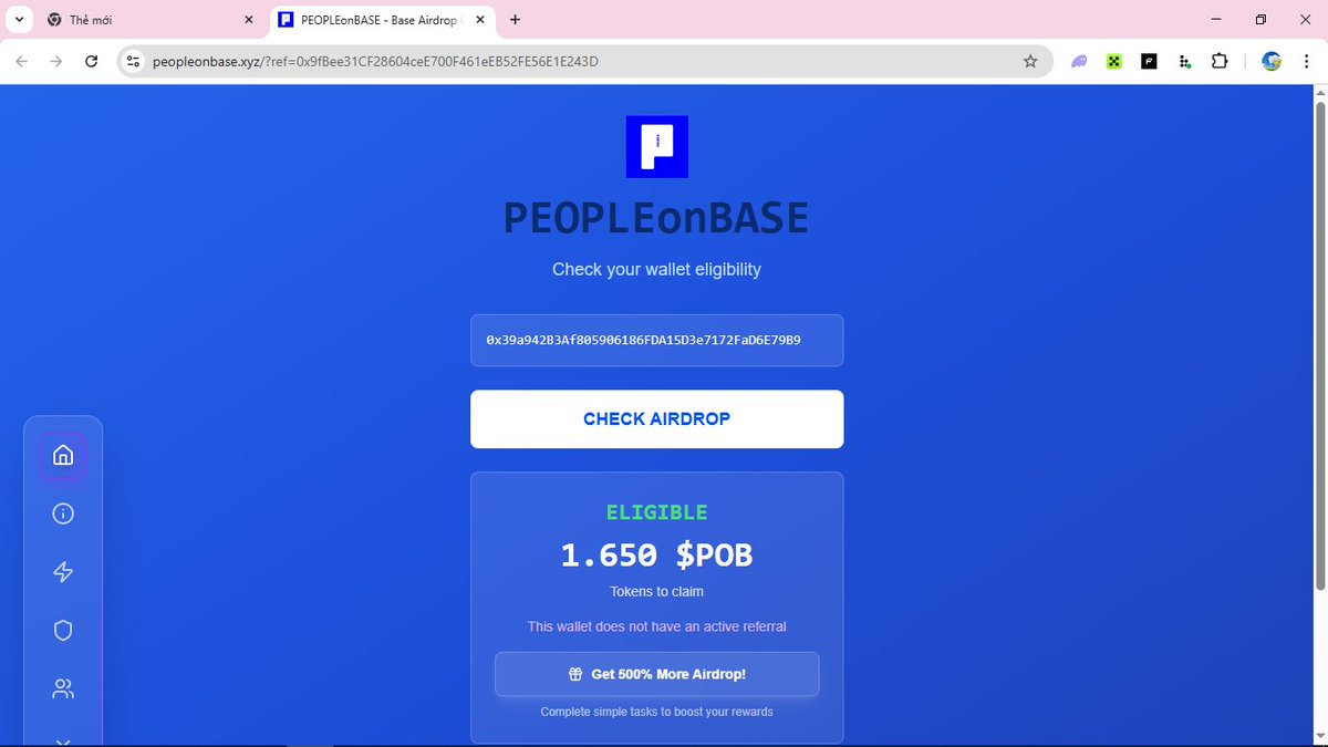 Just claimed my $POB airdrop on PEOPLEonBASE! 🔵

Base is the home of onchain community. Join the movement!

Peopleonbase.xyz