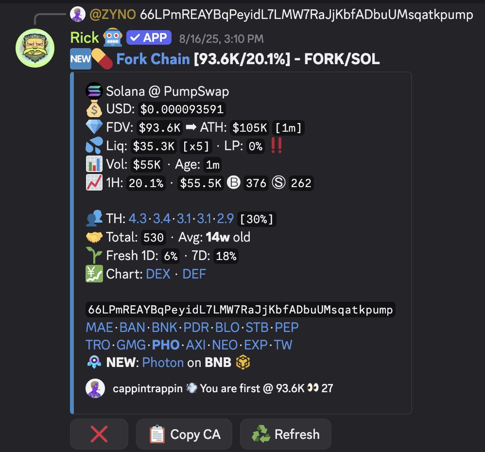 $Fork scanned at 93.6k in the Come Up
93.6k -> 6m🔥🔥
65x👨‍🍳👨‍🍳
Join us FREE link in bio