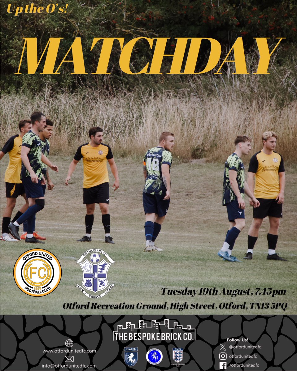 𝐌𝐚𝐭𝐜𝐡𝐝𝐚𝐲 ‼️

Our first team take on Bromleians at home under the lights at the rec in their next league fixture. 

Come on down and support the boys this evening. 🟠⚫️

Up the O’s 🧡🖤