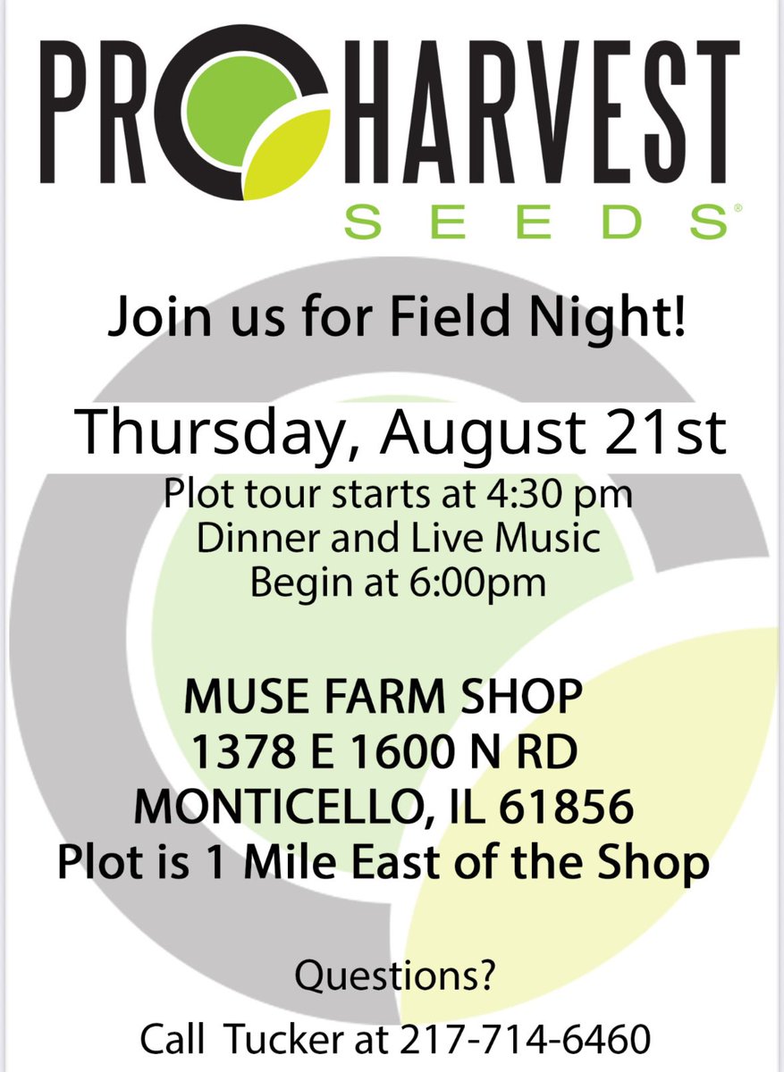 Calling all Farmers! This is always a great time. Hope to see you there! <a href="/ProHarvestSeeds/">ProHarvest Seeds Inc</a> <a href="/crich961/">Corbin Richardson</a> <a href="/TuckerMuse/">Tucker Muse</a>