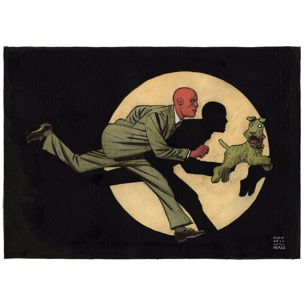 2020 VISION+TINTIN mashup
Ink+acrylic watercolors