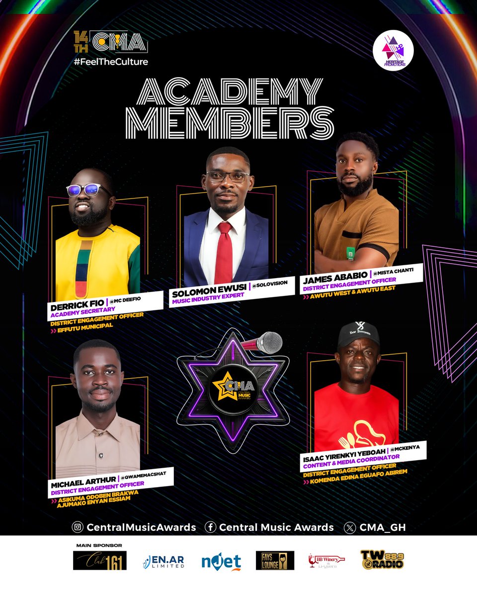 We’re thrilled to introduce our first batch of Academy Members for the 14th Central Music Awards. 

Congratulations to our esteemed Members! 

#CMA2025 #FeelTheCulture
#CentralMusicAwards2025 
#heritagepromotions