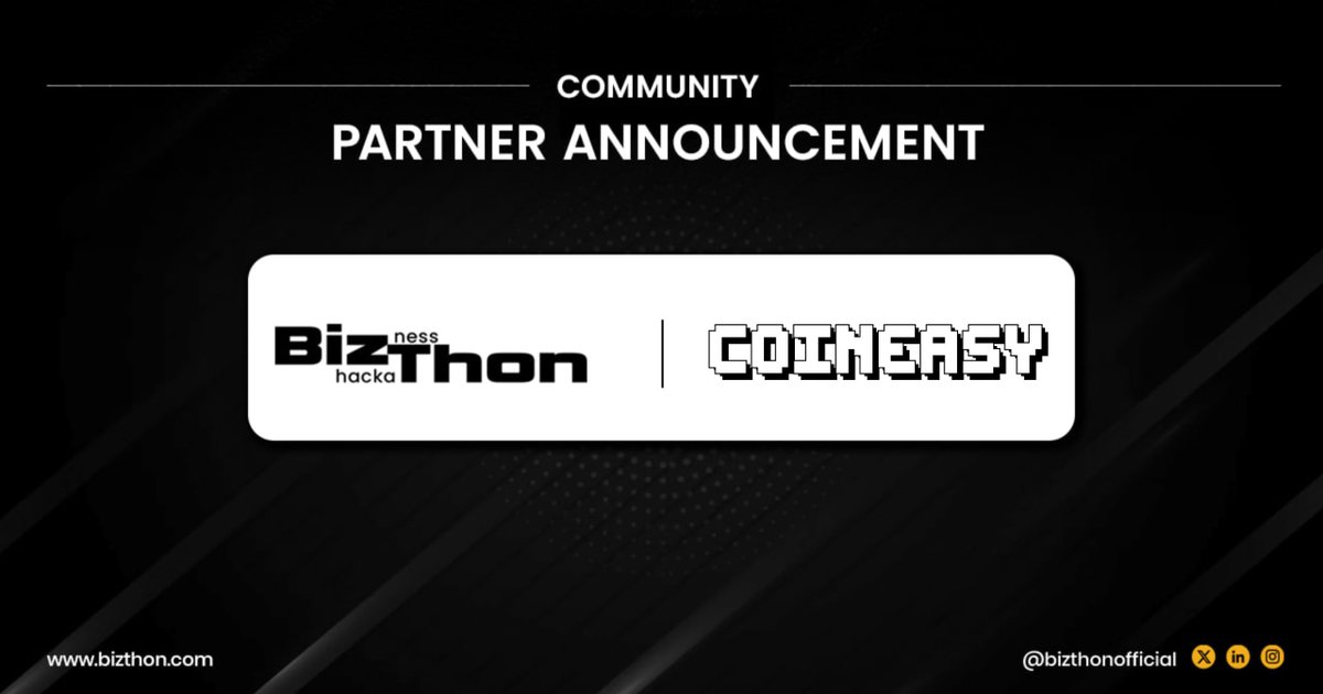 BizThon | Global Business Hackathon (@bizthonofficial) on Twitter photo ๐๐๐ซ๐ญ๐ง๐๐ซ๐ฌ๐ก๐ข๐ฉ ๐๐ง๐ง๐จ๐ฎ๐ง๐๐๐ฆ๐๐ง๐ญ๐ข
Weโre proud to have <a href="/Coiniseasy/">CoinEasy | Web3 Simplified</a> onboard as a Community Partner at BizThon!
CoinEasy plays a key role in driving Web3 education and supporting communities in Korea, making them a perfect partner in our mission to empower builders ๐๐๐ซ๐ญ๐ง๐๐ซ๐ฌ๐ก๐ข๐ฉ ๐๐ง๐ง๐จ๐ฎ๐ง๐๐๐ฆ๐๐ง๐ญ๐ข
Weโre proud to have <a href="/Coiniseasy/">CoinEasy | Web3 Simplified</a> onboard as a Community Partner at BizThon!
CoinEasy plays a key role in driving Web3 education and supporting communities in Korea, making them a perfect partner in our mission to empower builders