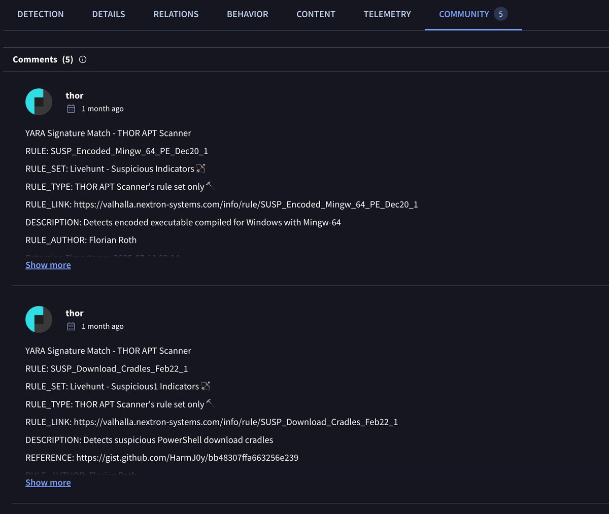 cyb3rops's tweet image. A new lateral movement PoC was published on GitHub: SpeechRuntimeMove (COM Hijacking via SpeechRuntime DCOM)

We added the repo to our stack to build, test, and analyze

The sample uploaded to VirusTotal is already covered by at least 5 of our generic rules
(VT only shows up to 5…