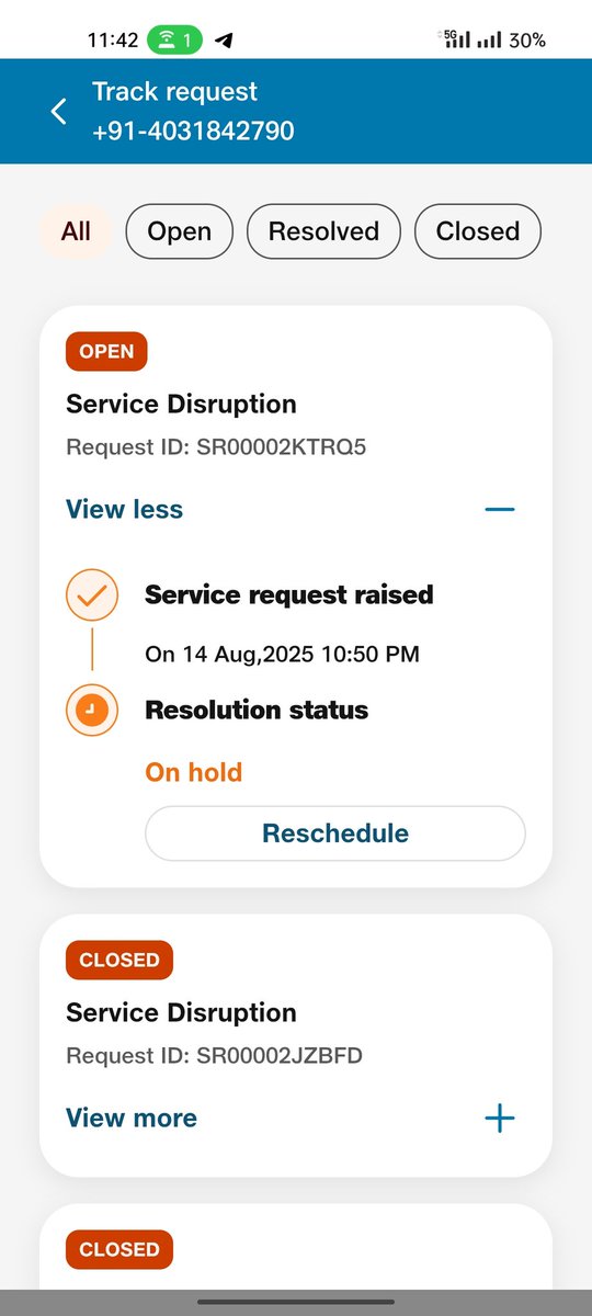 deviant097's tweet photo. @JioCare @TRAI 
I'm facing internet disconnection from 5days. Still the service is on hold. https://t.co/DhzVXhCrYR