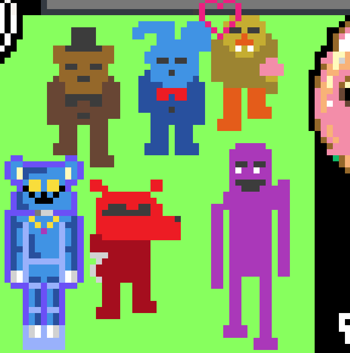 LircyTheCat's tweet photo. mi oc y los animatronicos de fnaf 1 ,del minijuego de fnaf 3 y el purple guy #FNAF #ocfnaf #purpleguy #foxyfnaf #bonniefnaf #chicafnaf #chica #freddyfazbear #lircythecat #OC #wplace https://t.co/uDsqUydcjv