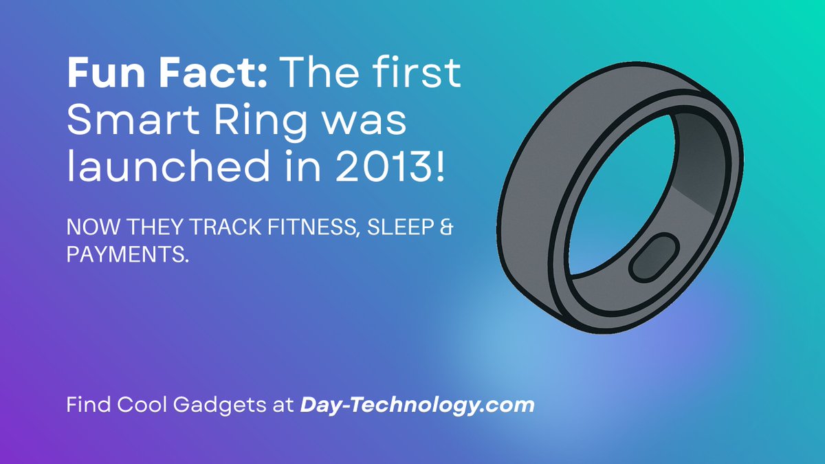 DayTechnology1's tweet image. 💍 Did you know? The first smart ring was introduced in 2013, designed to send smartphone notifications right to your finger. Today, they track fitness, sleep & even payments!
Find Cool Gadgets 👉day-technology.com
#SmartRing #TechFunFact #Gadgets