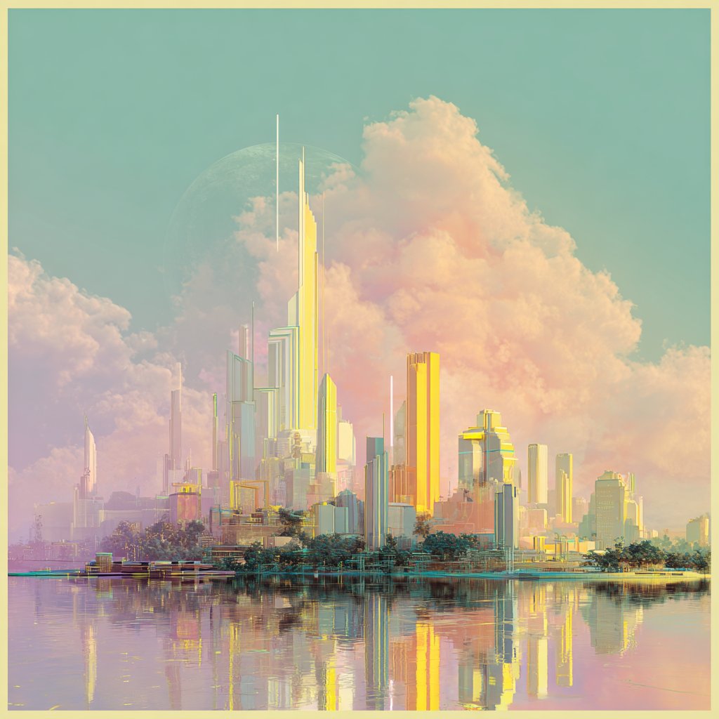 FOulhiou's tweet photo. #Promptshare

🖊️ [SUBJECT], tech/metal aesthetic, bright light, reflect, futuristic and luxuous aspect, in pastel yellow (#FFF4BD), rose quartz (#F4B9B8), Baby Bkue (#BBE7FE), and Seafoam Green (#BDF0D6) tones

Share your images with #cp43 https://t.co/kp4IGHPeOM