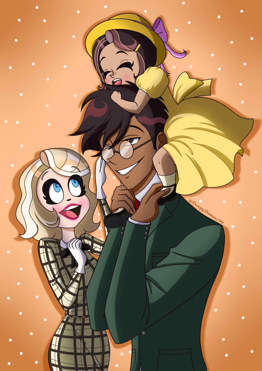 My Charlastor Family in the Human AU 🥰 #HazbinHotel #hazbinhotelfanart #charlastor #Charlastor2025 #radiobelle #alastorxcharlie #charlastorfanchild #fanchild #HumanAu #digitalart #fanart